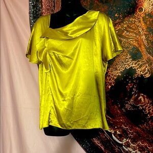 New York & Company Elegant Lime Green Women's Top